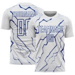 White Royal Jersey Sublimation Uniform Lightning Custom Sports Soccer